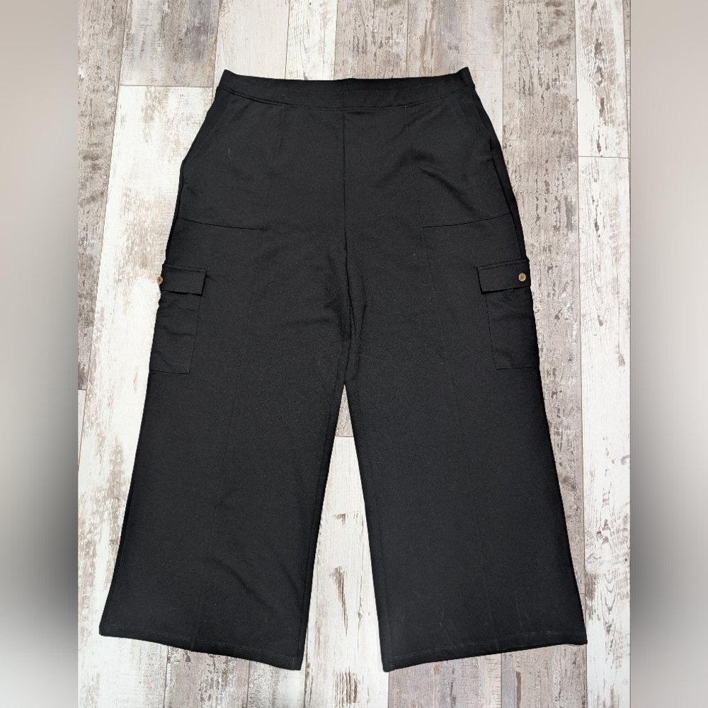 Saint+Sofia Cargo Chelsea Wide Leg Pant - Black‎ size 18